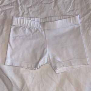 Kids White Stretch Cotton Shorts